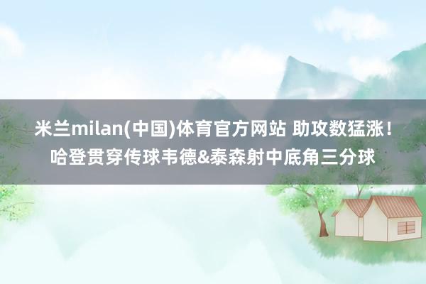 米兰milan(中国)体育官方网站 助攻数猛涨！哈登贯穿传球韦德&泰森射中底角三分球