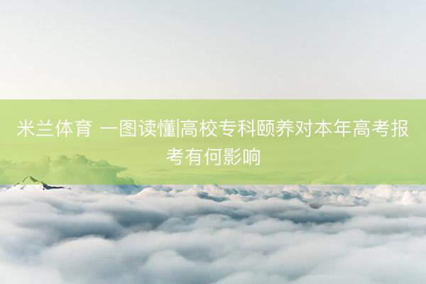 米兰体育 一图读懂|高校专科颐养对本年高考报考有何影响