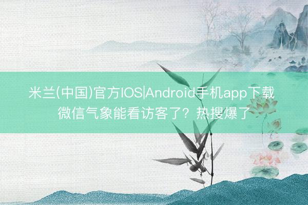 米兰(中国)官方IOS|Android手机app下载 微信气象能看访客了？热搜爆了