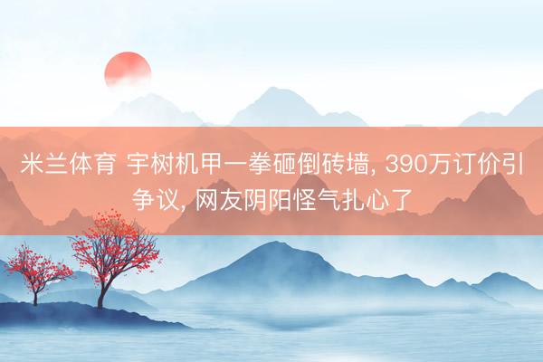 米兰体育 宇树机甲一拳砸倒砖墙， 390万订价引争议， 网友阴阳怪气扎心了