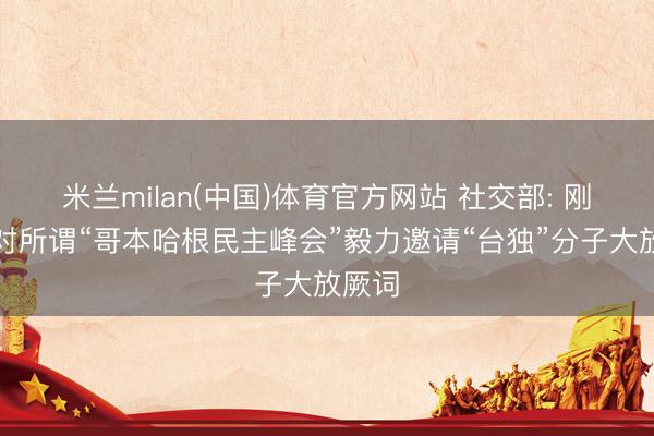 米兰milan(中国)体育官方网站 社交部: 刚毅反对所谓“哥本哈根民主峰会”毅力邀请“台独”分子大放厥词