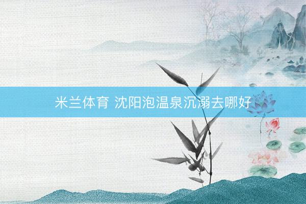 米兰体育 沈阳泡温泉沉溺去哪好